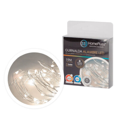 GUIRNALDA ALAMBRE LED 1,9M LUZ FRIA