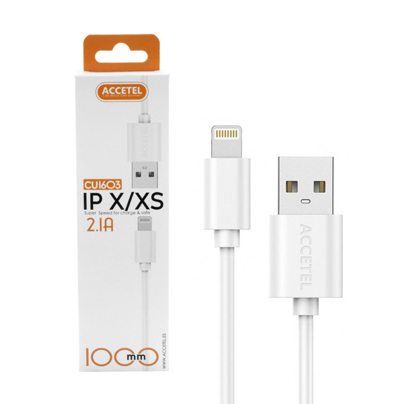 CABLE CARGADOR IPHONE 2.1A 1M