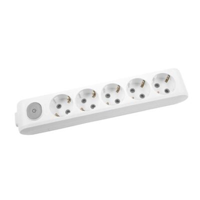 REGLETA 5 TOMAS 2P+T CON PULSADOR SIN CABLE