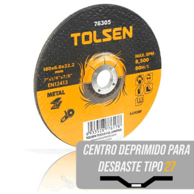 DISCO DESBASTE METAL 125X6X22MM