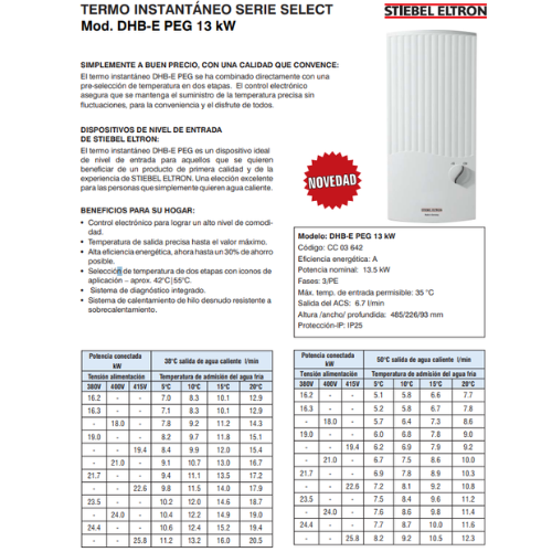TERMO INSTANTANEO SELECT 13KW - Imagen 2