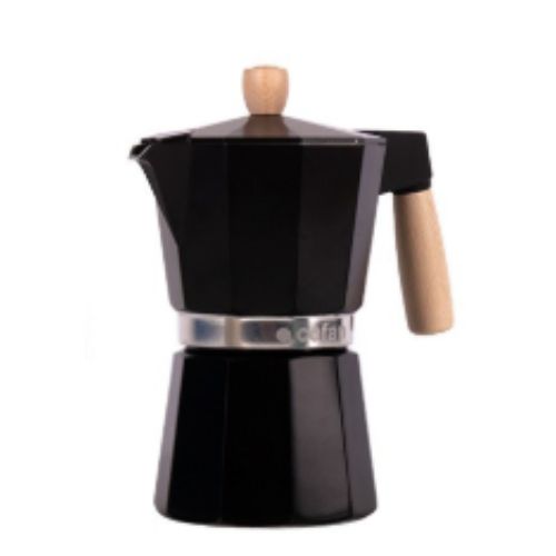 Cafetera italiana inducción negra | Capacidad: 6 tazas