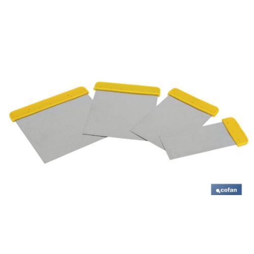 Juego de 4 espátulas | Fabricadas en acero inoxidable | Medidas de 6, 8, 10 y 12 cm