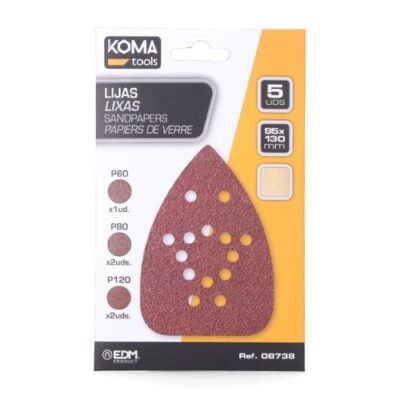 LIJAS PARA LIJADORA TIPO MOUSE 08753, SET 5 uds
