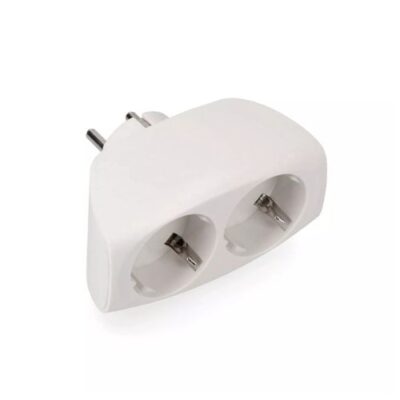 ENCHUFE ADAPTADOR DOBLE 2P+T, 16A 250V