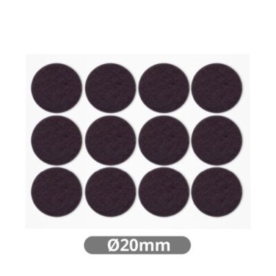 SET 12 FIELTROS AHESIVOS REDONDOS Ø20MM MARRON