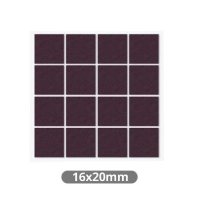 SET 16 FIELTROS ADHESIVOS CUADRADOS 16X20MM