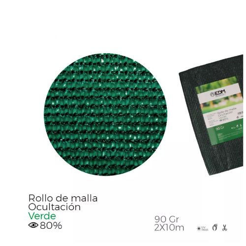 MALLA PLEGABLE VERDE 80% 2X10MTS